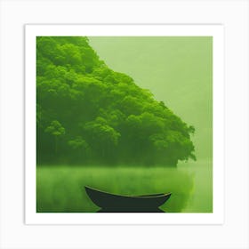 Boat On A Lake Art Print