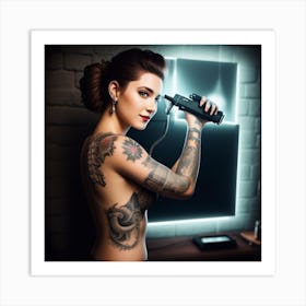 Tattooed Woman Art Print