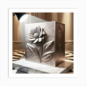 Sculpture Of A Flower Art Print