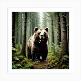 Brown Bear In The Forest 14 Art Print