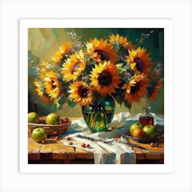 Sunflowers In A Vase Art Print