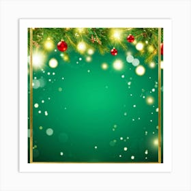 A Festive Greeting Card Photo Design Featuring A Sparkling Gold Framed Tree Branch Captured In Vivi (2) Art Print