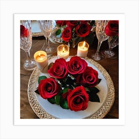 Valentine'S Day Table Setting 1 Art Print