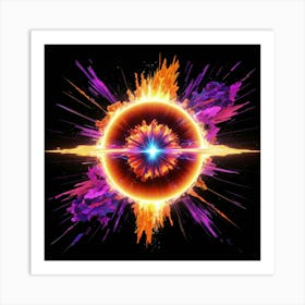 Plasma Explosion Glitch Art 24 Art Print