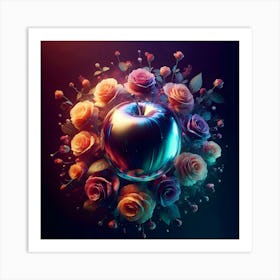 Apple With Roses 2 Art Print