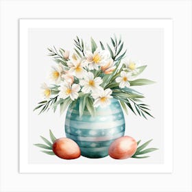 Easter Flowers In A Vase 5 Art Print