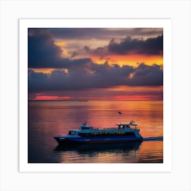 Sunset At Sea Art Print