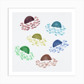 Confetti Rainbows Multicolor 1 Art Print