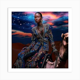 Afro-American Woman On Camel Art Print