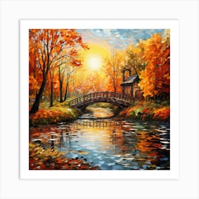 Autumn Bridge 5 Art Print