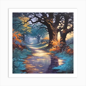 Stream In The Woods Art Print