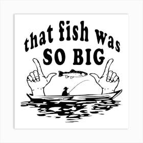 Fish Nature Fishing Comic Fisherman Funny Cartoon Show Off Boast Brag Art Print