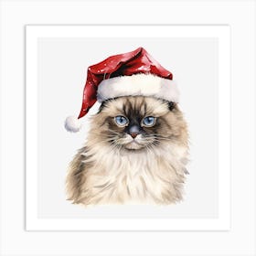 Santa Cat 4 Art Print