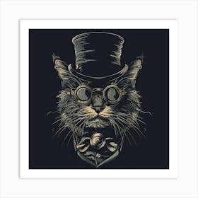 Steampunk Cat 41 Art Print