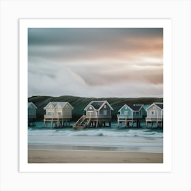 Beach Huts cuteness Art Print