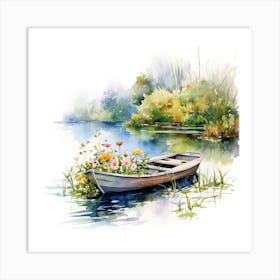 Boat On The Lake Art Print