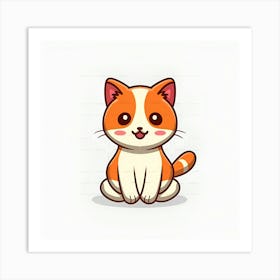 Kawaii Cat 5 Art Print