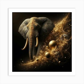 Golden Elephant 7 Art Print