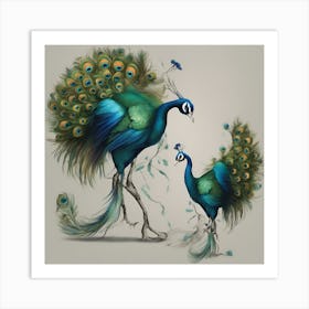 Peacocks Art Print