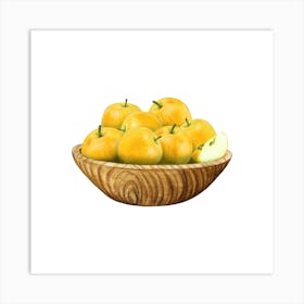 Yellow Apples In A Bowl Art Print