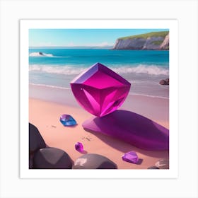 Purple Gem On The Beach Art Print