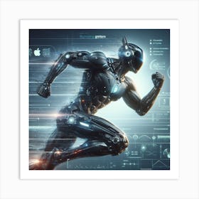 Robot Running 9 Art Print