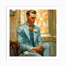Man In A Blue Suit Art Print