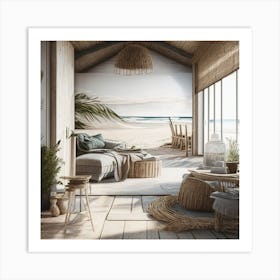 Beach House Living Room Art Print