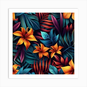 Seamless Tropical Pattern 1 Art Print