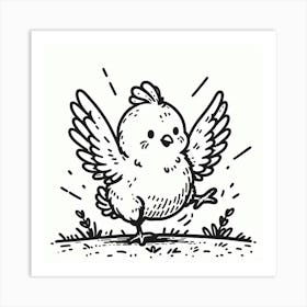 Line Art chicken Art Print