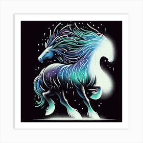 Horse In The Night Sky Art Print