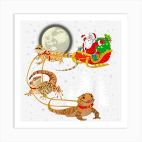 Funny Bearded Dragon Christmas For Reptile Lover Art Print