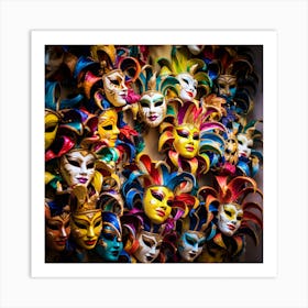 Carnival Masks In Venice Art Print