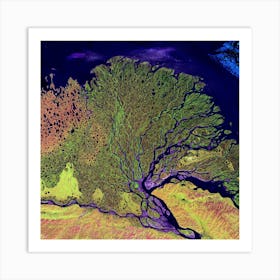 Satellite Image Of The Arctic Art Print