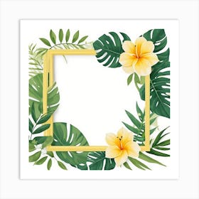 Frame With Tropical Leaves Art Print