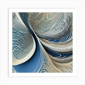 Blue whitish design Art Print