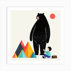 Bear And Mountain Art Print