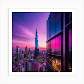 Dubai Skyline At Dusk 4 Art Print