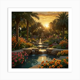 Sunset Garden Art Print