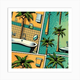 Tropical Pop Bathroom Art Print