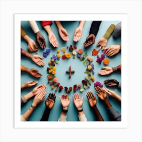 Circle Of Hands 4 Art Print