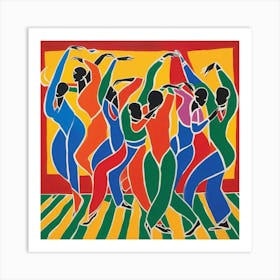 Colorful Modern Dance in Style of Matisse 1 Art Print