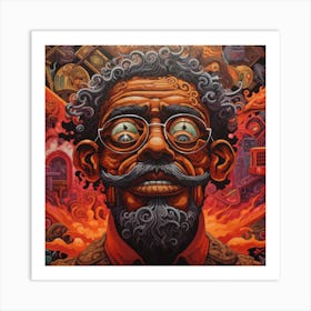 'The Man With The Glasses' Art Print