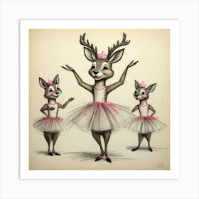 Ballet Deer 6 Art Print