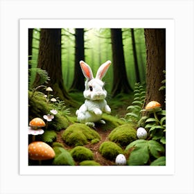 Rabbit In The Forest 7 Art Print