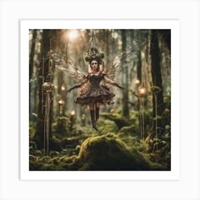 Steampunk Flying Marionette Fairy Boots Art Print