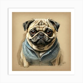 Pug Dog 3 Art Print