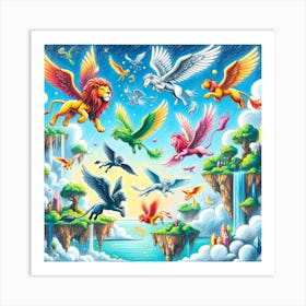 Super Kids Creativity: Winged lions and magical birds Art Print