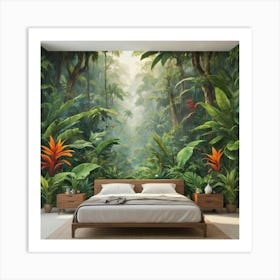 Tropical Jungle Mural Art Print Paintings Art Print