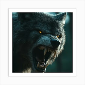 Fierce Predator: The Intensity of a Wolf's Gaze Art Print